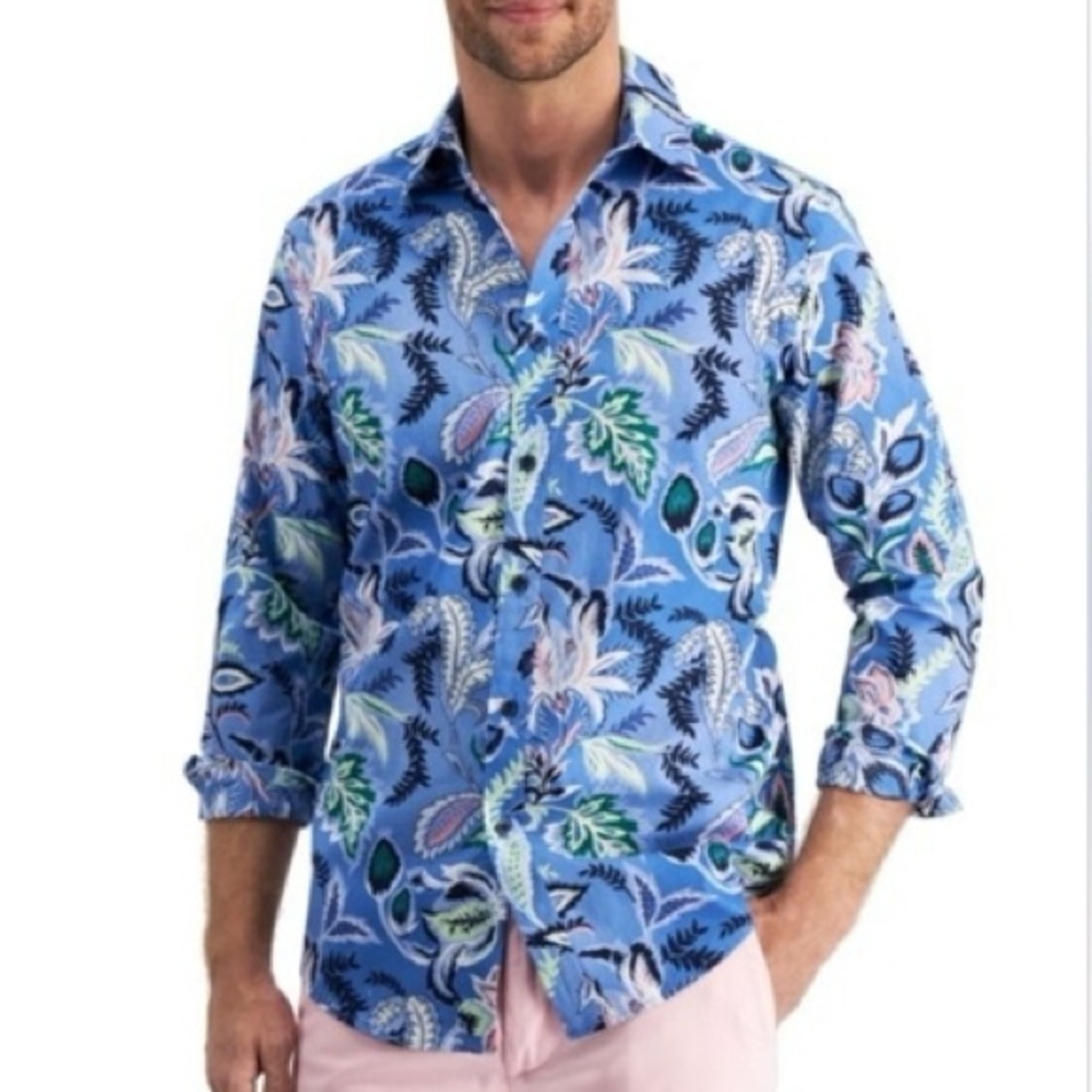 Mens Club Room Refined Woven Button Down XL - B5